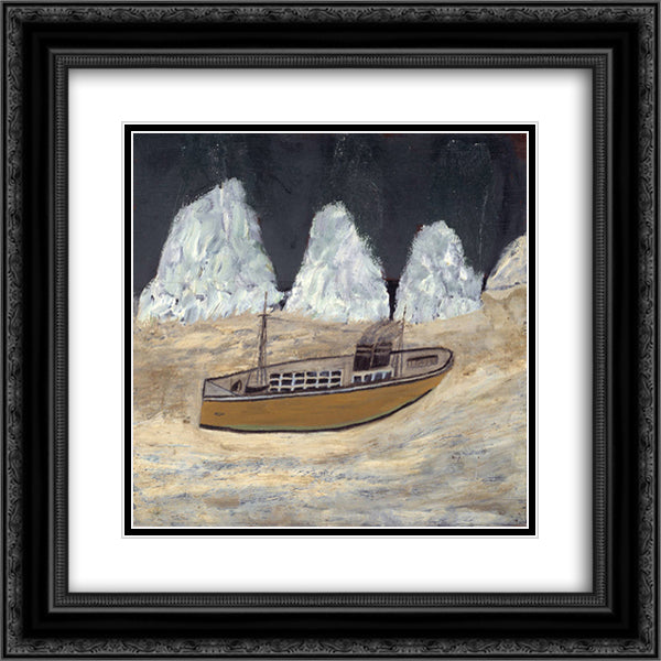 Voyage to Labrador 20x20 Black Ornate Wood Framed Art Print Poster with Double Matting by Wallis, Alfred
