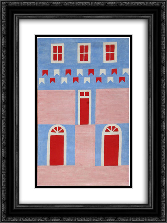 Fachada 18x24 Black Ornate Wood Framed Art Print Poster with Double Matting by Volpi, Alfredo