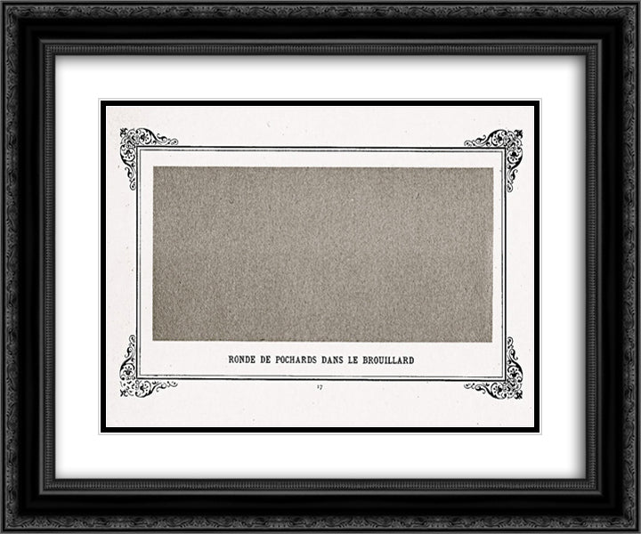 Band of Greyfriars in the Fog (Band Of Dusty Drunks In The Fog) 24x20 Black Ornate Wood Framed Art Print Poster with Double Matting by Allais, Alphonse