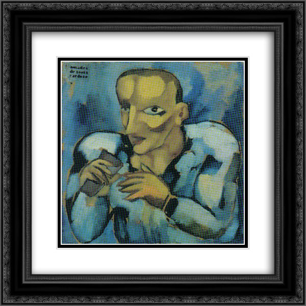 The Rat 1915 20x20 Black Ornate Wood Framed Art Print Poster with Double Matting by Souza Cardoso, Amadeo de