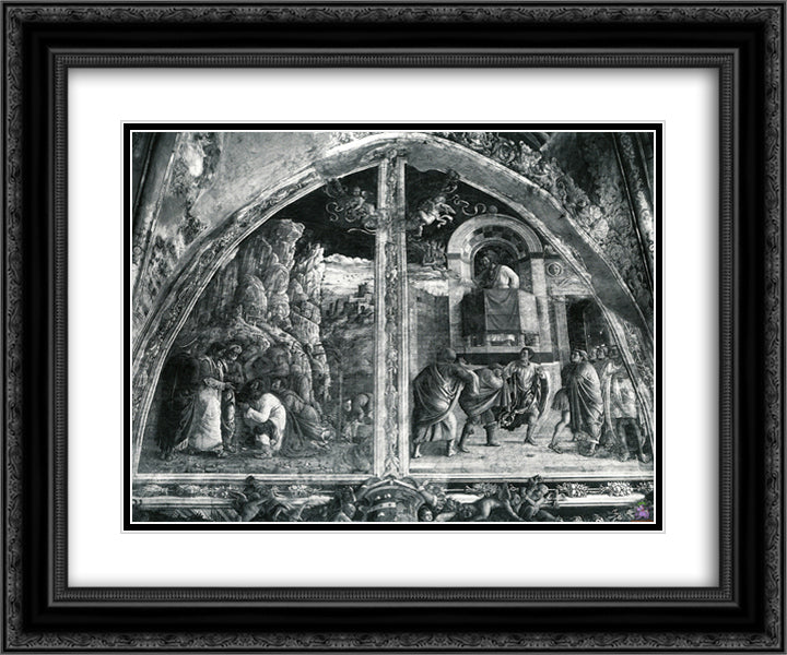 Scenes from the Life of St.James 24x20 Black Ornate Wood Framed Art Print Poster with Double Matting by Mantegna, Andrea