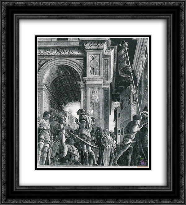 St. James the Great on his Way to Execution 20x22 Black Ornate Wood Framed Art Print Poster with Double Matting by Mantegna, Andrea