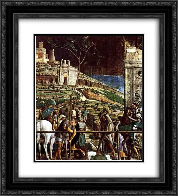 The Martyrdom of St. Jacques 20x22 Black Ornate Wood Framed Art Print Poster with Double Matting by Mantegna, Andrea