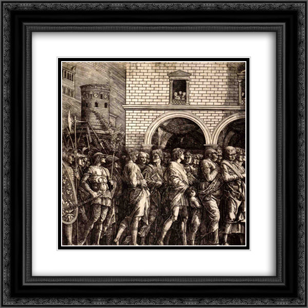 The Senators 20x20 Black Ornate Wood Framed Art Print Poster with Double Matting by Mantegna, Andrea