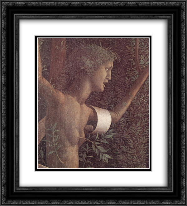 The victory of virtue 20x22 Black Ornate Wood Framed Art Print Poster with Double Matting by Mantegna, Andrea