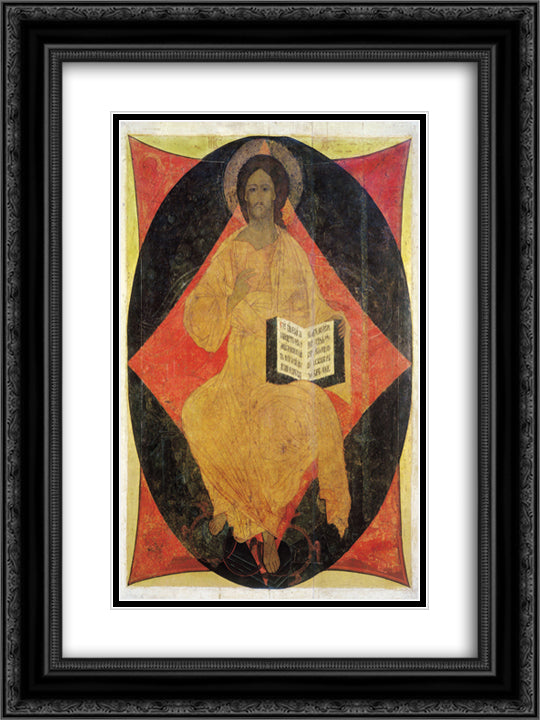 Christ in Majesty 18x24 Black Ornate Wood Framed Art Print Poster with Double Matting by Rublev, Andrei