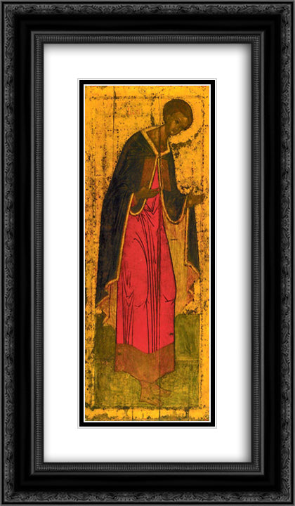 St. Demetrius of Thessalonica 14x24 Black Ornate Wood Framed Art Print Poster with Double Matting by Rublev, Andrei