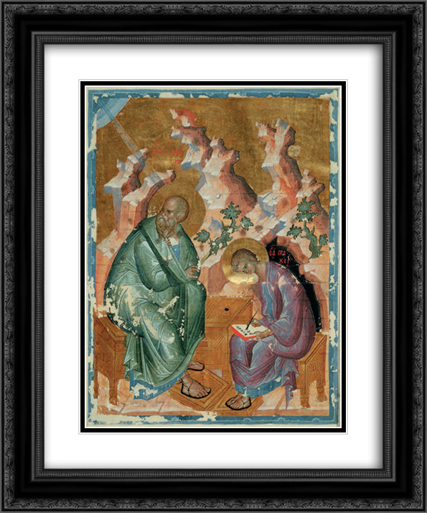 St. John the Evangelist 20x24 Black Ornate Wood Framed Art Print Poster with Double Matting by Rublev, Andrei