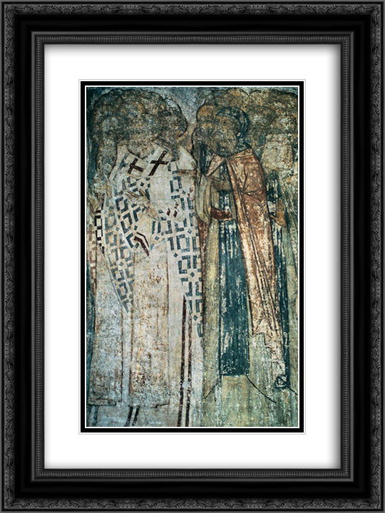 The Last Judgement Faces of righteous men 18x24 Black Ornate Wood Framed Art Print Poster with Double Matting by Rublev, Andrei