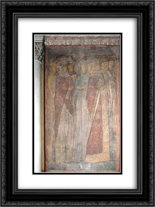 The Last Judgement Faces of righteous woman 18x24 Black Ornate Wood Framed Art Print Poster with Double Matting by Rublev, Andrei