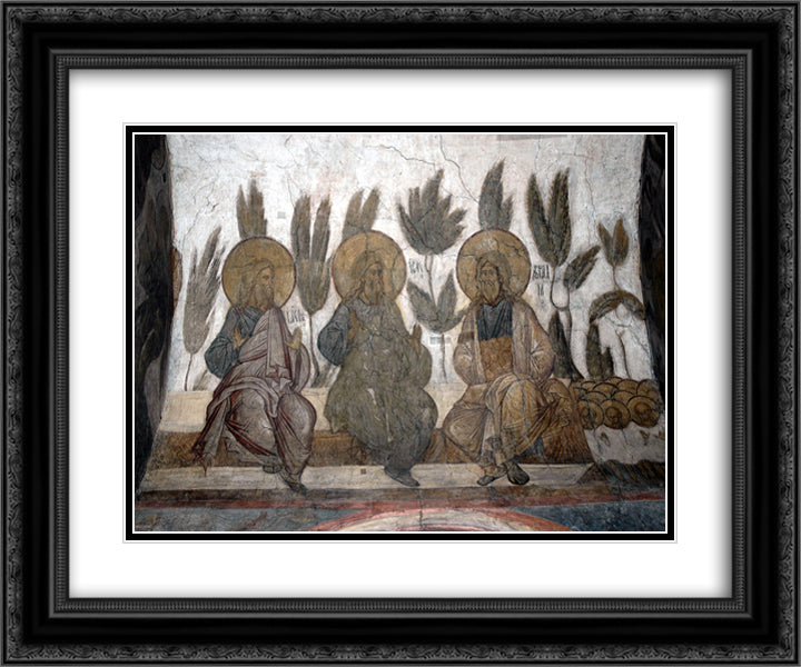 The Last Judgement Jacob, Abraham and Isaac in Heaven 24x20 Black Ornate Wood Framed Art Print Poster with Double Matting by Rublev, Andrei