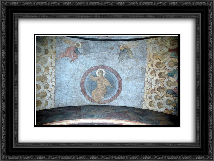 The Last Judgement Jesus Christ 24x18 Black Ornate Wood Framed Art Print Poster with Double Matting by Rublev, Andrei