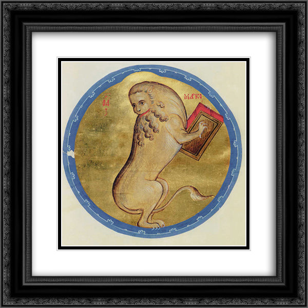 The Lion of St. Marc 20x20 Black Ornate Wood Framed Art Print Poster with Double Matting by Rublev, Andrei