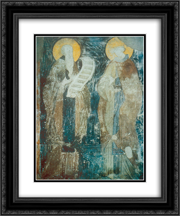 Venerable Barlaam and his disciple prince Josaphat 20x24 Black Ornate Wood Framed Art Print Poster with Double Matting by Rublev, Andrei