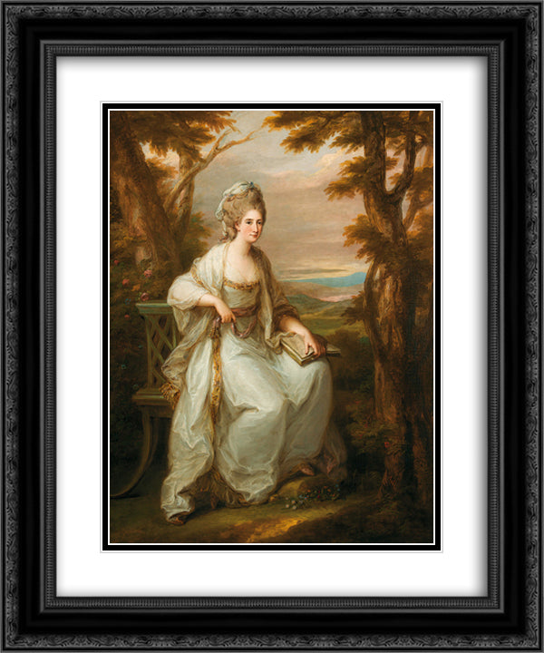 Portrait of Anne Loudon, Lady Henderson of Fordall 20x24 Black Ornate Wood Framed Art Print Poster with Double Matting by Kauffman, Angelica