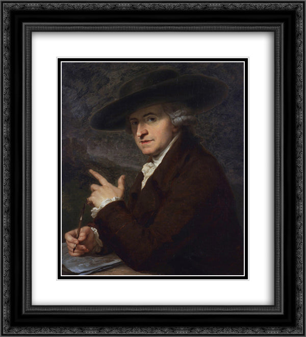 Portrait of artist's husband, the painter Antonio Zucchi 20x22 Black Ornate Wood Framed Art Print Poster with Double Matting by Kauffman, Angelica