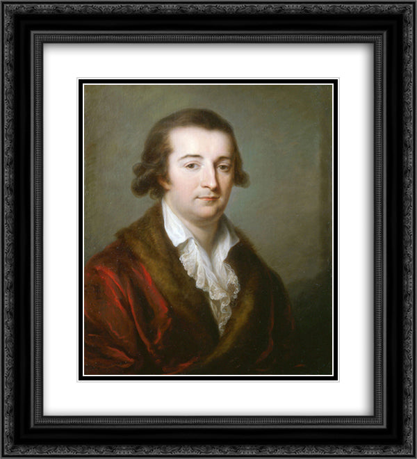 Portrait of Herzogs von Ceri 20x22 Black Ornate Wood Framed Art Print Poster with Double Matting by Kauffman, Angelica