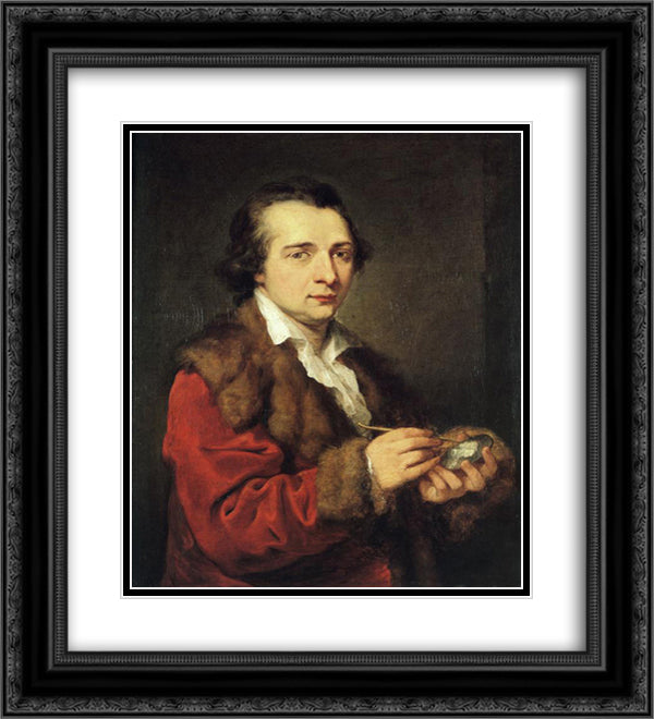 Portrait of Karl Leberecht 20x22 Black Ornate Wood Framed Art Print Poster with Double Matting by Kauffman, Angelica