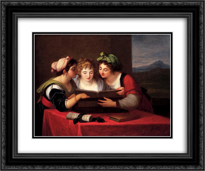 Three singers 24x20 Black Ornate Wood Framed Art Print Poster with Double Matting by Kauffman, Angelica