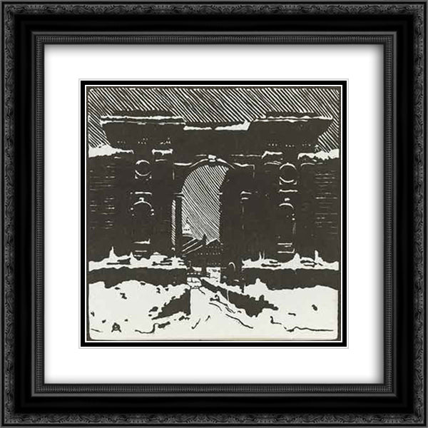 Petersburg. New Holland. 20x20 Black Ornate Wood Framed Art Print Poster with Double Matting by Ostroumova Lebedeva, Anna