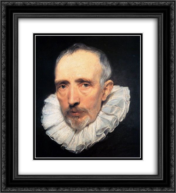 Portrait of Cornelis van der Geest 20x22 Black Ornate Wood Framed Art Print Poster with Double Matting by van Dyck, Anthony