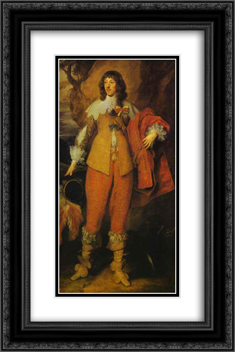 Portrait of Henri II de Lorraine, Duc de Guise 16x24 Black Ornate Wood Framed Art Print Poster with Double Matting by van Dyck, Anthony