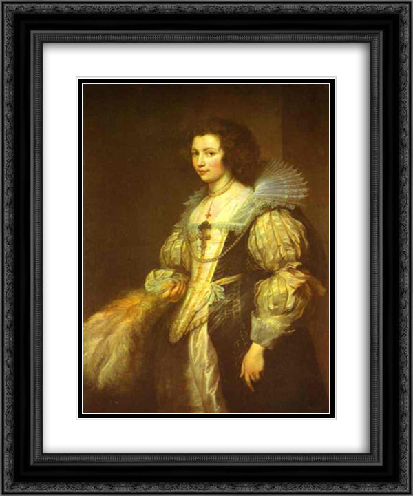 Portrait of Maria Louisa de Tassis 20x24 Black Ornate Wood Framed Art Print Poster with Double Matting by van Dyck, Anthony