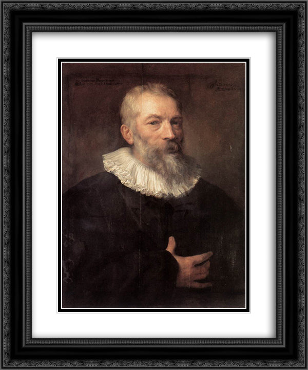 Portrait of the Artist Marten Pepijn 20x24 Black Ornate Wood Framed Art Print Poster with Double Matting by van Dyck, Anthony