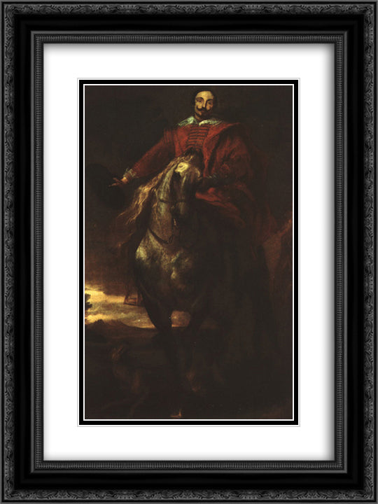 Portrait of the Painter Cornelis de Wae 18x24 Black Ornate Wood Framed Art Print Poster with Double Matting by van Dyck, Anthony