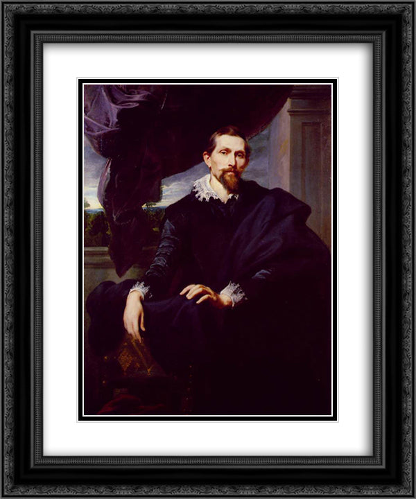 Snyders 20x24 Black Ornate Wood Framed Art Print Poster with Double Matting by van Dyck, Anthony