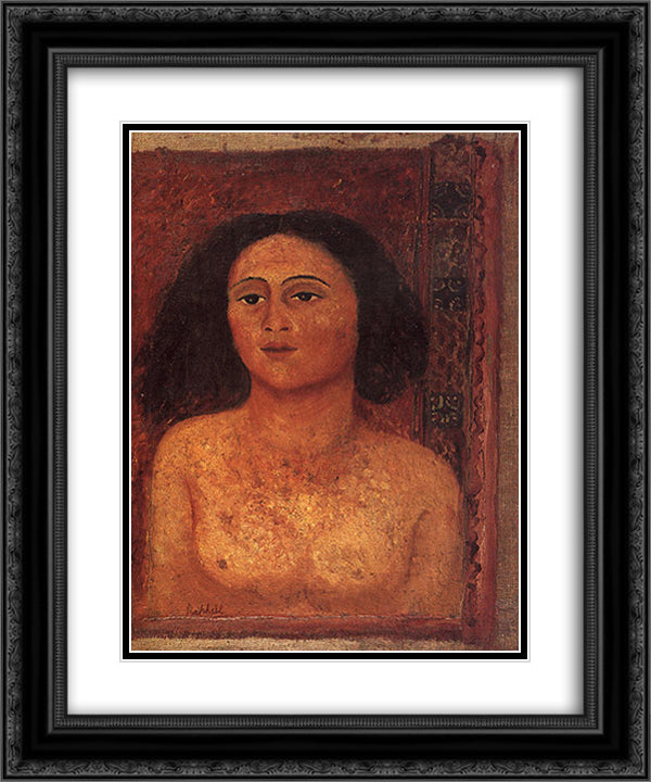 Adolescente 20x24 Black Ornate Wood Framed Art Print Poster with Double Matting by Raphael, Antonietta