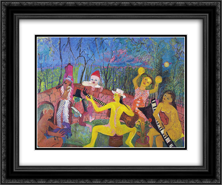 La opera 24x20 Black Ornate Wood Framed Art Print Poster with Double Matting by Raphael, Antonietta