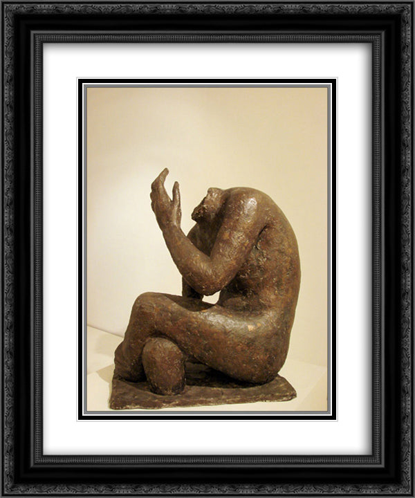 Re David piange la morte di Absalon 20x24 Black Ornate Wood Framed Art Print Poster with Double Matting by Raphael, Antonietta