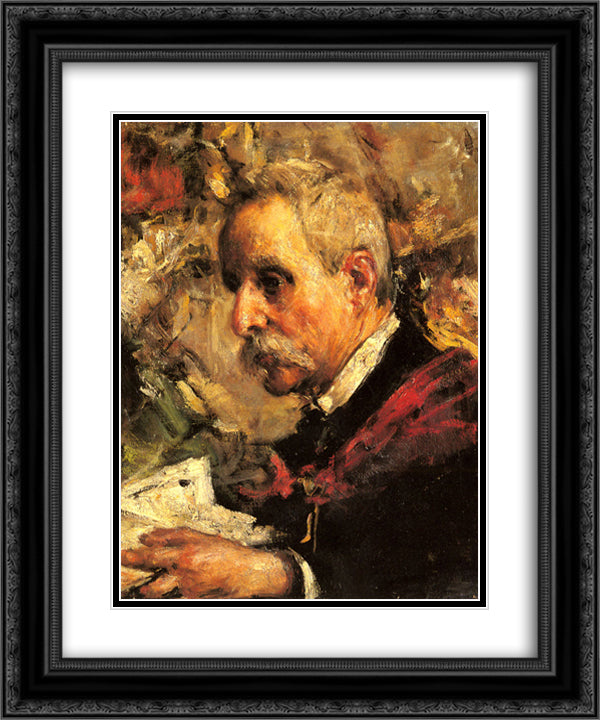 A Portrait of the Artist's Father 20x24 Black Ornate Wood Framed Art Print Poster with Double Matting by Mancini, Antonio