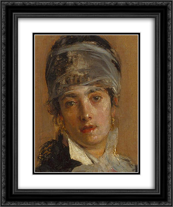 The Customs (detail) 20x24 Black Ornate Wood Framed Art Print Poster with Double Matting by Mancini, Antonio