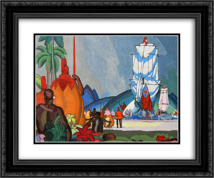 Greeting by Chiefs 24x20 Black Ornate Wood Framed Art Print Poster with Double Matting by Manookian, Arman