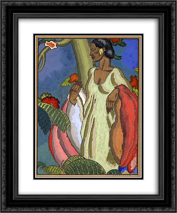 The Lei Seller 20x24 Black Ornate Wood Framed Art Print Poster with Double Matting by Manookian, Arman