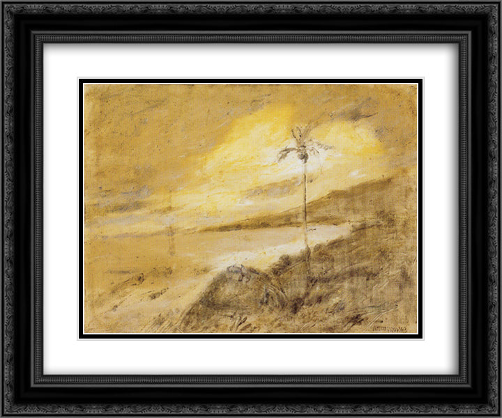 Amanecer desde punta Brisas 24x20 Black Ornate Wood Framed Art Print Poster with Double Matting by Reveron, Armando