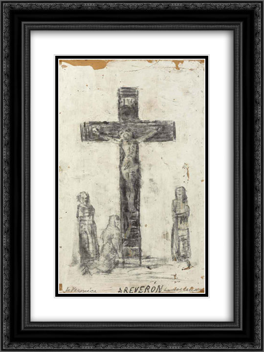 Crucifixion 18x24 Black Ornate Wood Framed Art Print Poster with Double Matting by Reveron, Armando