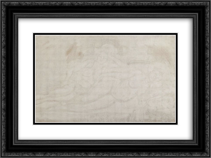 Dos figuras 24x18 Black Ornate Wood Framed Art Print Poster with Double Matting by Reveron, Armando