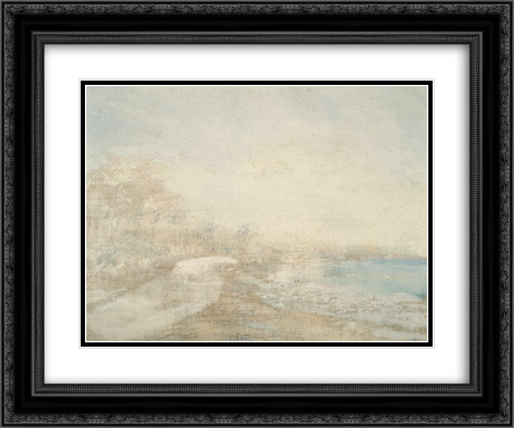 El Playon 24x20 Black Ornate Wood Framed Art Print Poster with Double Matting by Reveron, Armando