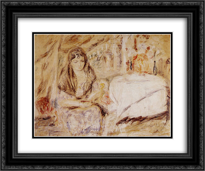 Mujer com Mantilla 24x20 Black Ornate Wood Framed Art Print Poster with Double Matting by Reveron, Armando