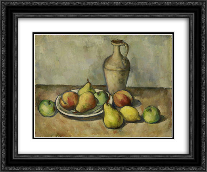 Pears, Peaches, and Pitcher 24x20 Black Ornate Wood Framed Art Print Poster with Double Matting by Gorky, Arshile