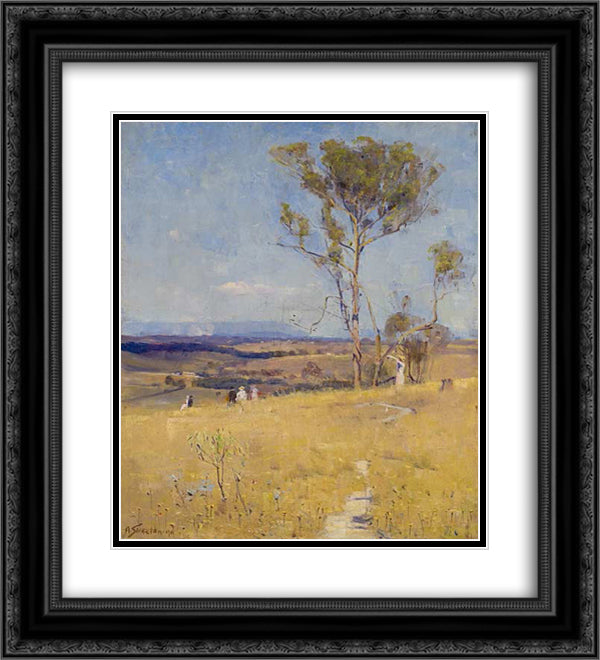 Near Heidelberg 20x22 Black Ornate Wood Framed Art Print Poster with Double Matting by Streeton, Arthur