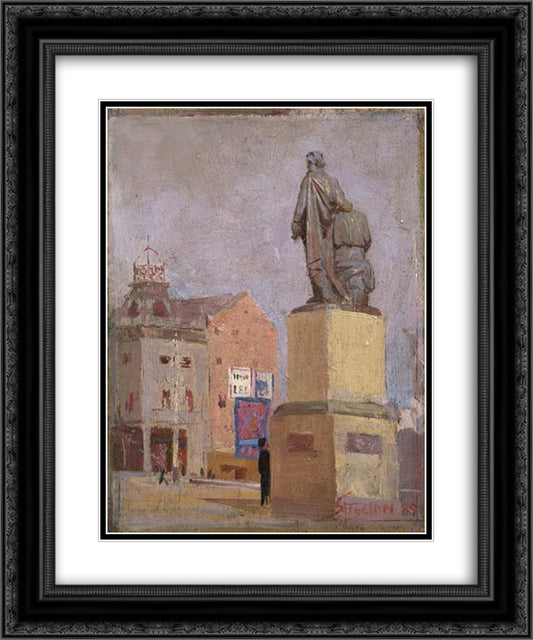 Princess & Burke & Wills 20x24 Black Ornate Wood Framed Art Print Poster with Double Matting by Streeton, Arthur