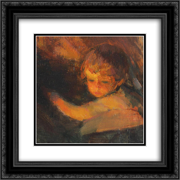 Child (Study) 20x20 Black Ornate Wood Framed Art Print Poster with Double Matting by Verona, Arthur