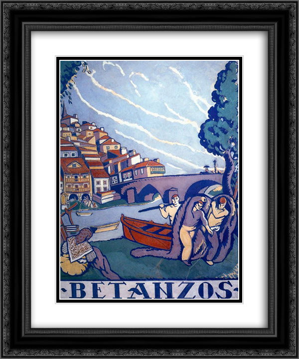 Betanzos 20x24 Black Ornate Wood Framed Art Print Poster with Double Matting by Souto, Arturo