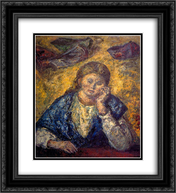 Bust of woman 20x22 Black Ornate Wood Framed Art Print Poster with Double Matting by Souto, Arturo