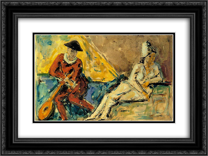 Clowns 24x18 Black Ornate Wood Framed Art Print Poster with Double Matting by Souto, Arturo