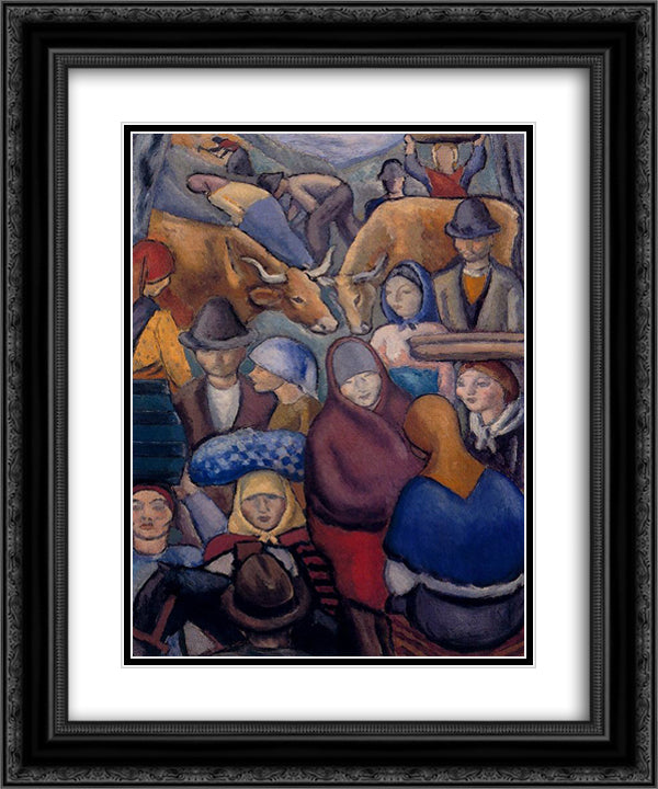 Fair 20x24 Black Ornate Wood Framed Art Print Poster with Double Matting by Souto, Arturo